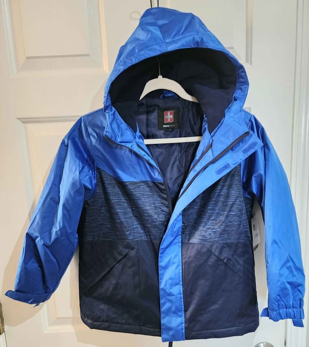 Swiss Tech 3-1 Systems Jacket Boy's Medium (8) Blue All-Weather NEW.